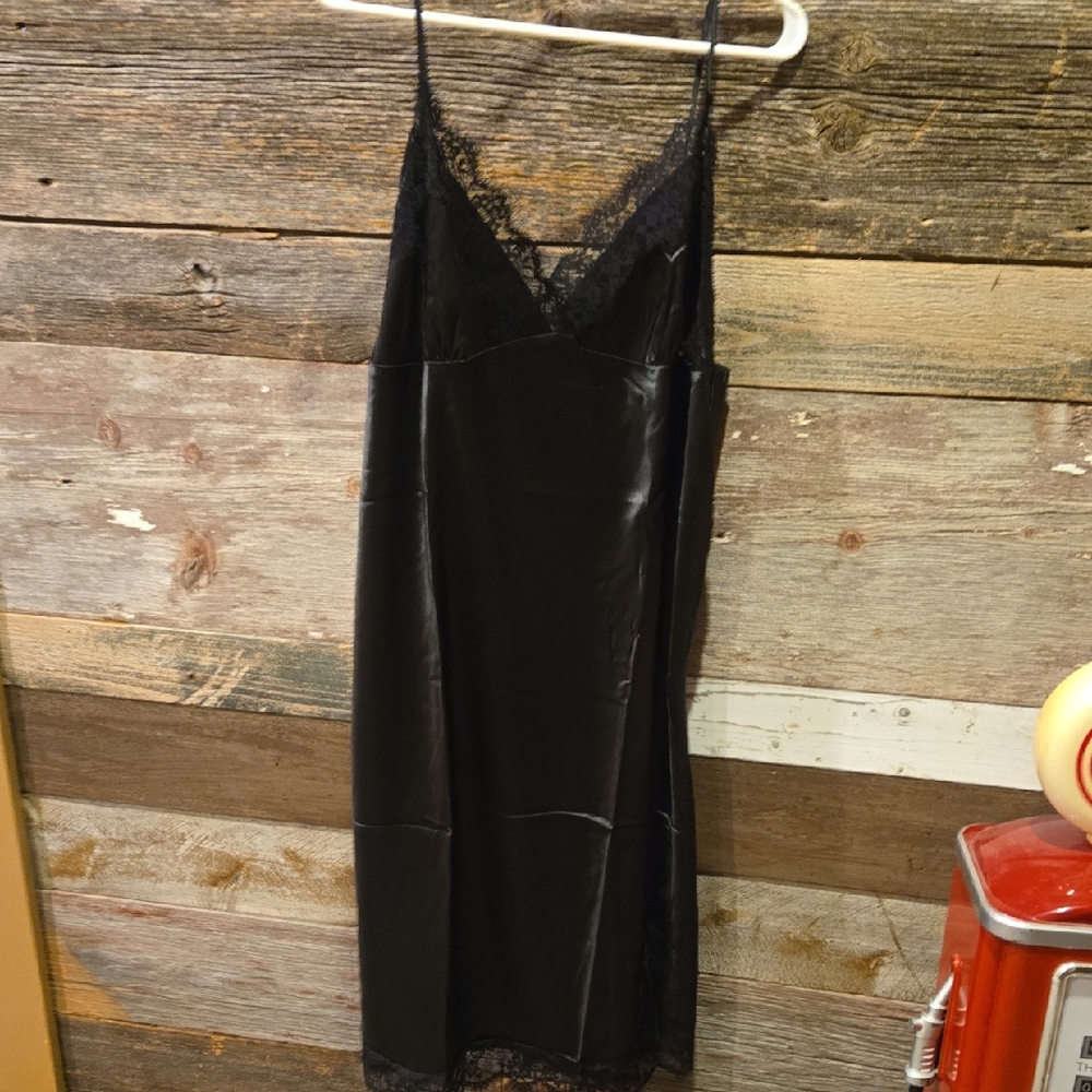 Black Lace-Trim Slip Dress - Women Intimates